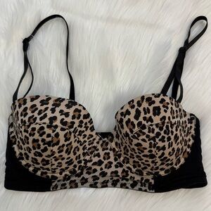 Charlotte Russe Leopard Print McBling Push-up Bra 34C